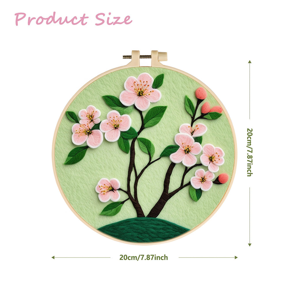 Spring Blossom Tree with Branches Wool Needle Felting Painting Kit