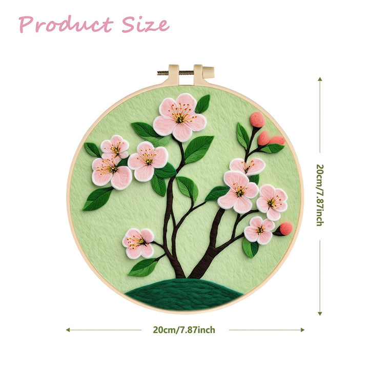 Spring Blossom Tree with Branches Wool Needle Felting Painting Kit