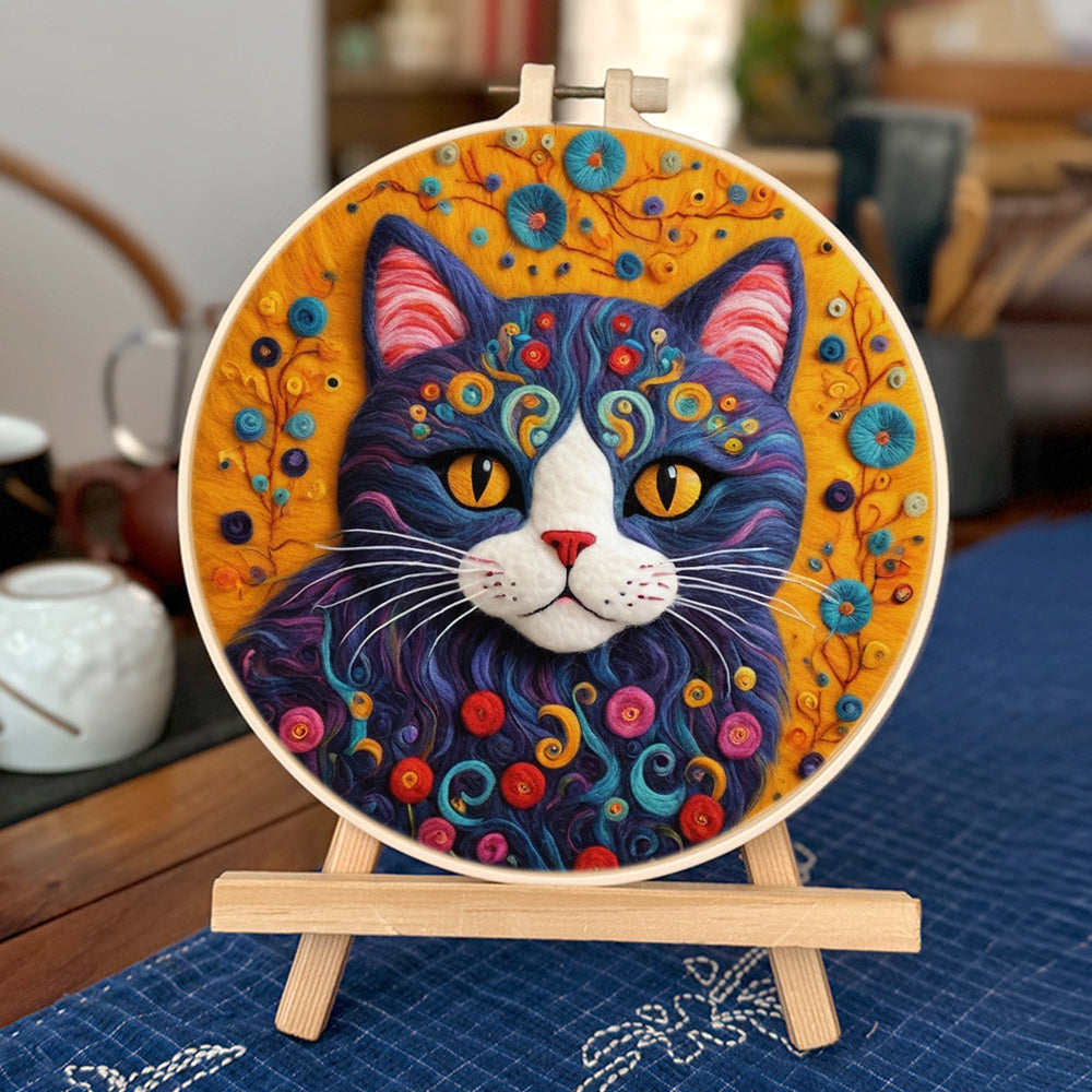 Dreamy Cat Wool Needle Felting Painting Kit