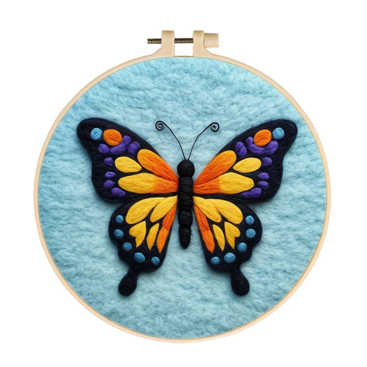 Colorful Butterfly with Vibrant Wings Wool Needle Felting Painting Kit
