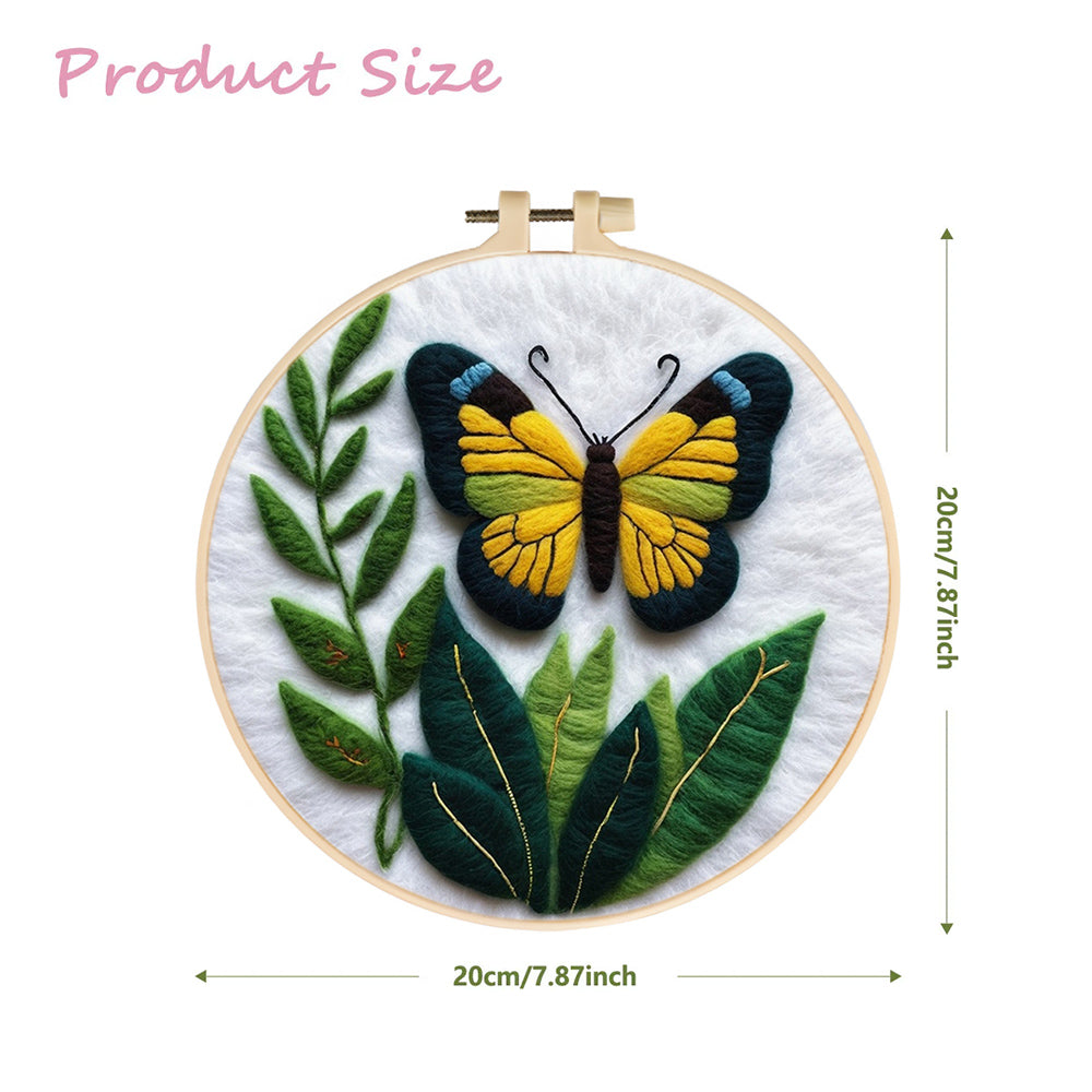 Butterflies Flutter Above The Grass Wool Needle Felting Painting Kit