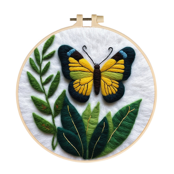 Butterflies Flutter Above The Grass Wool Needle Felting Painting Kit