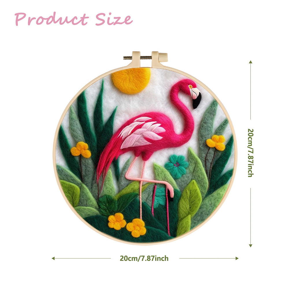 Pink Flamingo Feels the Sunshine Wool Needle Felting Painting Kit