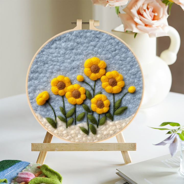 Several Sunflowers Wool Needle Felting Painting Kit