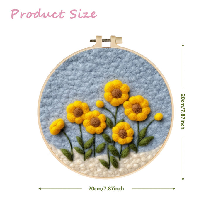 Several Sunflowers Wool Needle Felting Painting Kit