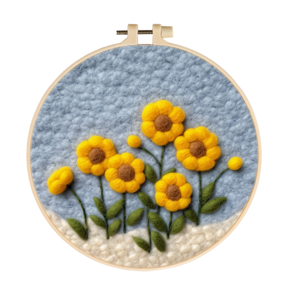 Several Sunflowers Wool Needle Felting Painting Kit
