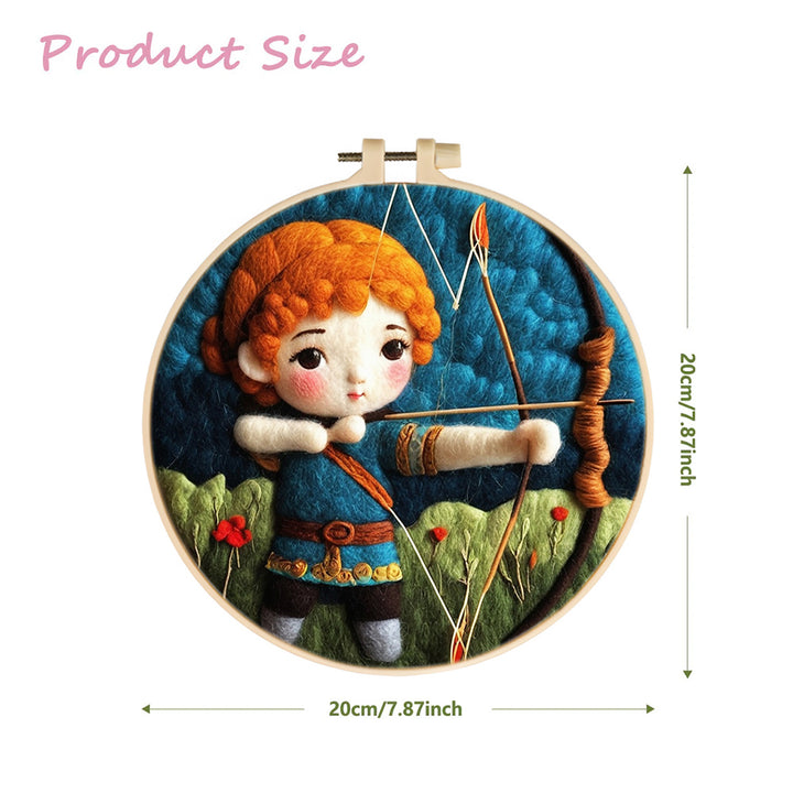 Red Hair Archer Child Wool Needle Felting Painting Kit