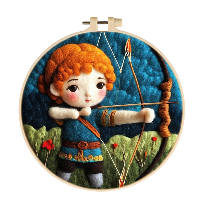 Red Hair Archer Child Wool Needle Felting Painting Kit