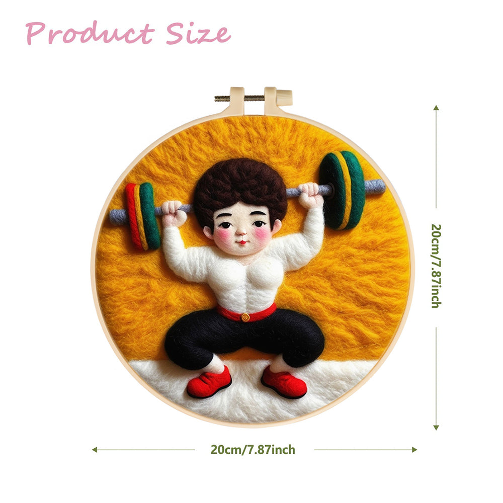 A Weightlifter Wool Needle Felting Painting Kit