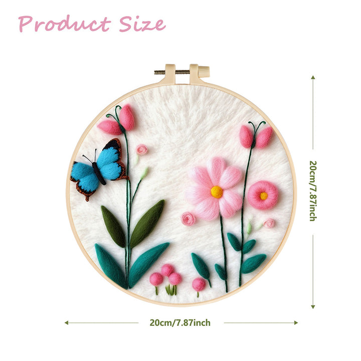 Flowers Bloom Together and Butterfly Wool Needle Felting Painting Kit