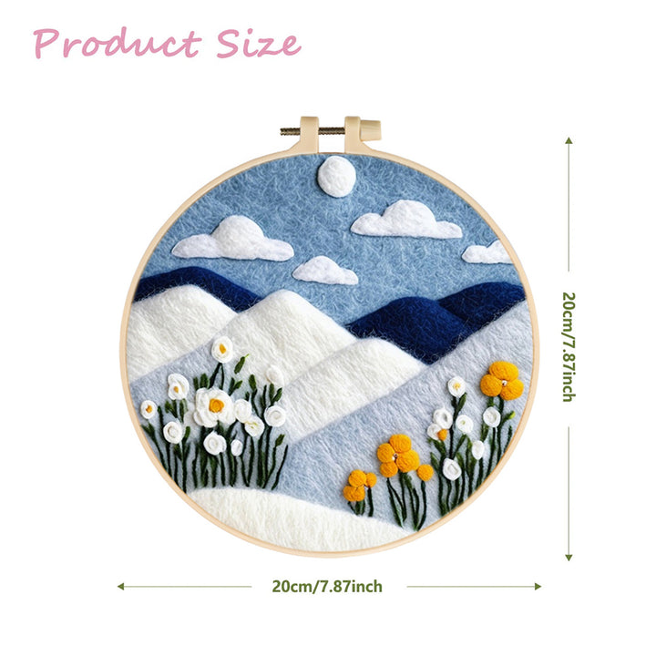 Flowers Grow in Snowy Valley Wool Needle Felting Painting Kit