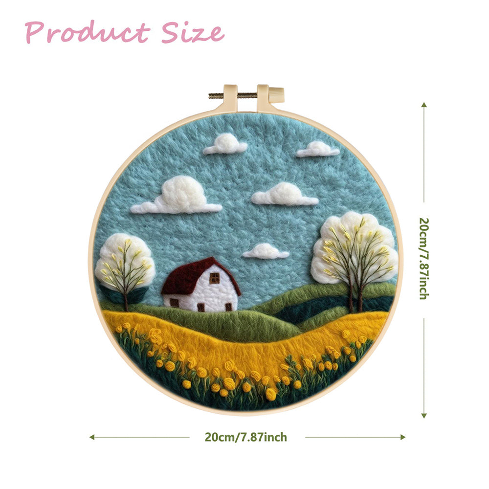 Houses in the Fields Wool Needle Felting Painting Kit
