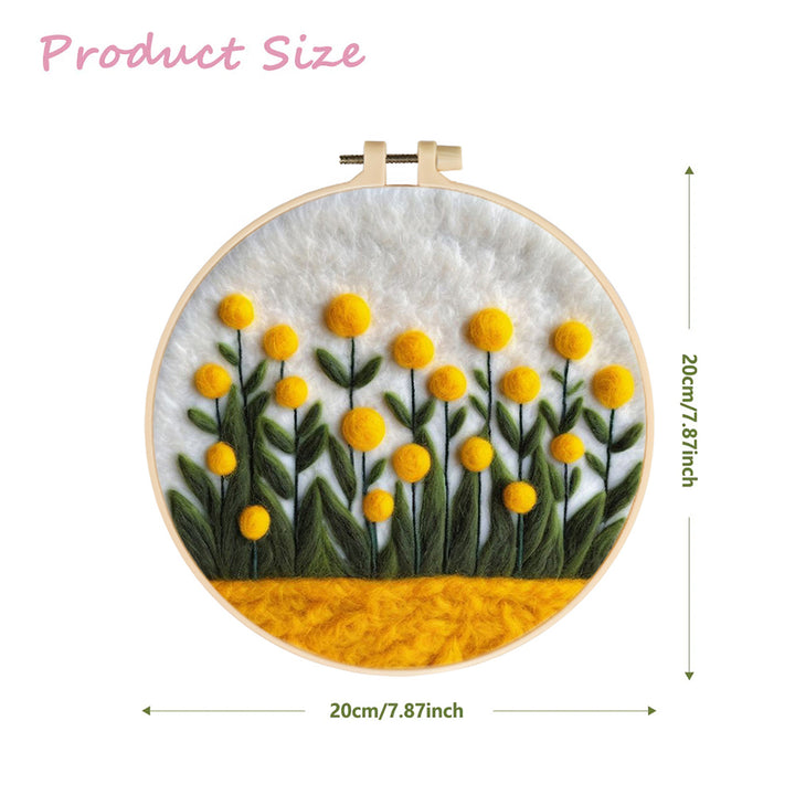Yellow Flowers Fill the Landscape Wool Needle Felting Painting Kit