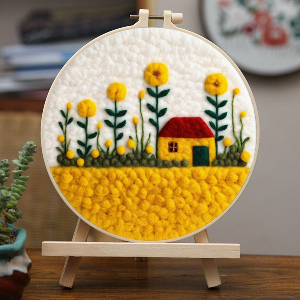 Sunflower House Wool Needle Felting Painting Kit