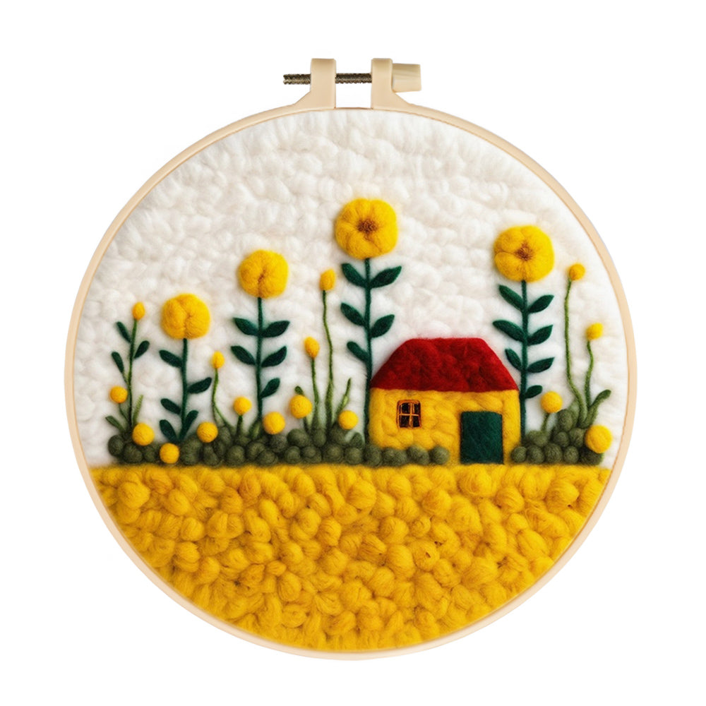 Sunflower House Wool Needle Felting Painting Kit