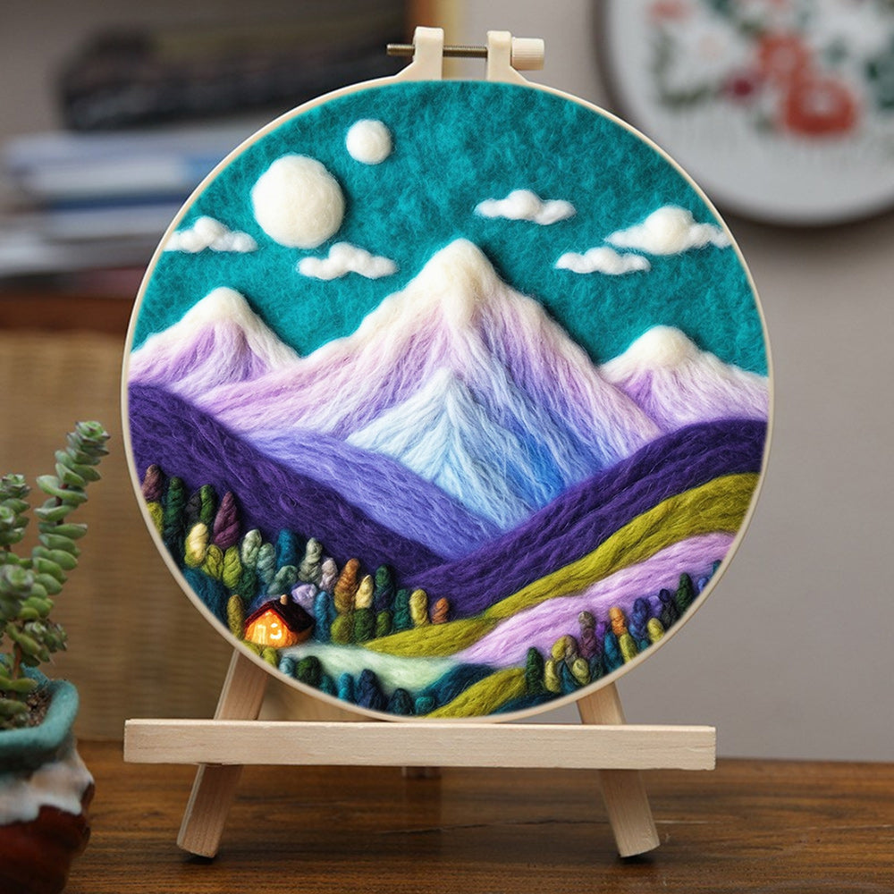 Purple Valley Wool Needle Felting Painting Kit