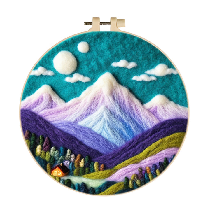 Purple Valley Wool Needle Felting Painting Kit