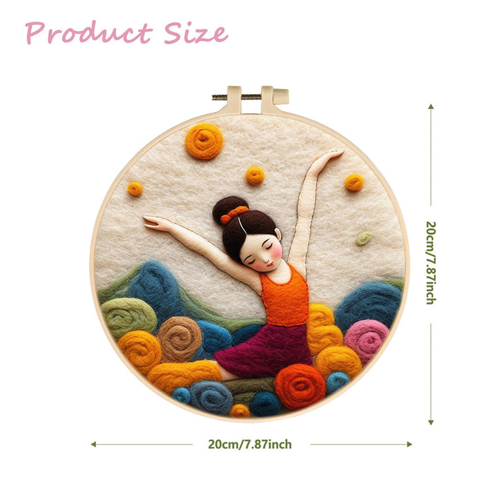 Girl Dancing among the Flowers Wool Needle Felting Painting Kit