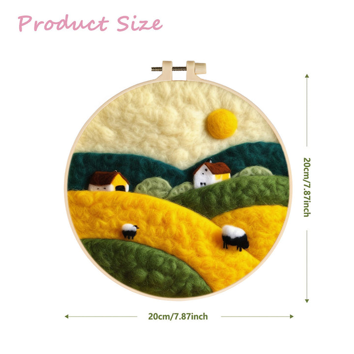 Sheep on the Hillside Wool Needle Felting Painting Kit