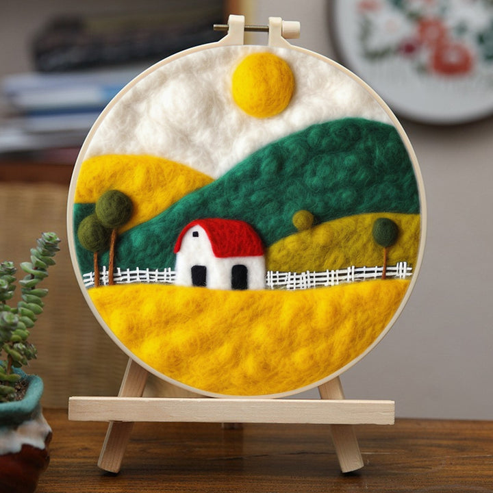 Golden Farm and Green Mountain Wool Needle Felting Painting Kit