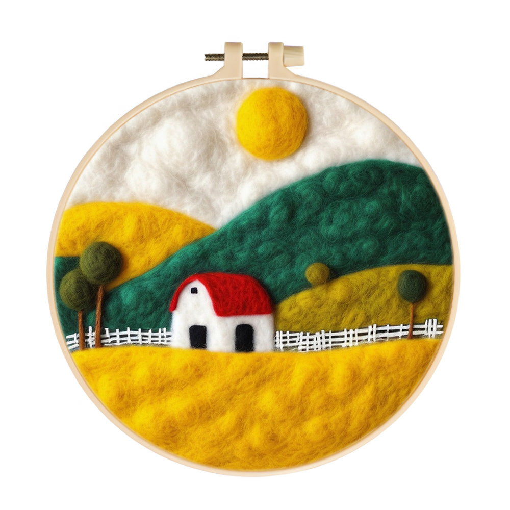 Golden Farm and Green Mountain Wool Needle Felting Painting Kit