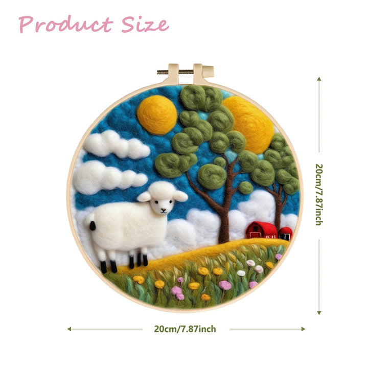 Sheep at Spring Farm Wool Needle Felting Painting Kit