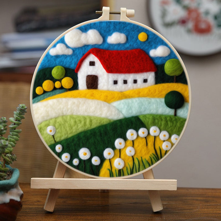 House in the Fields Wool Needle Felting Painting Kit