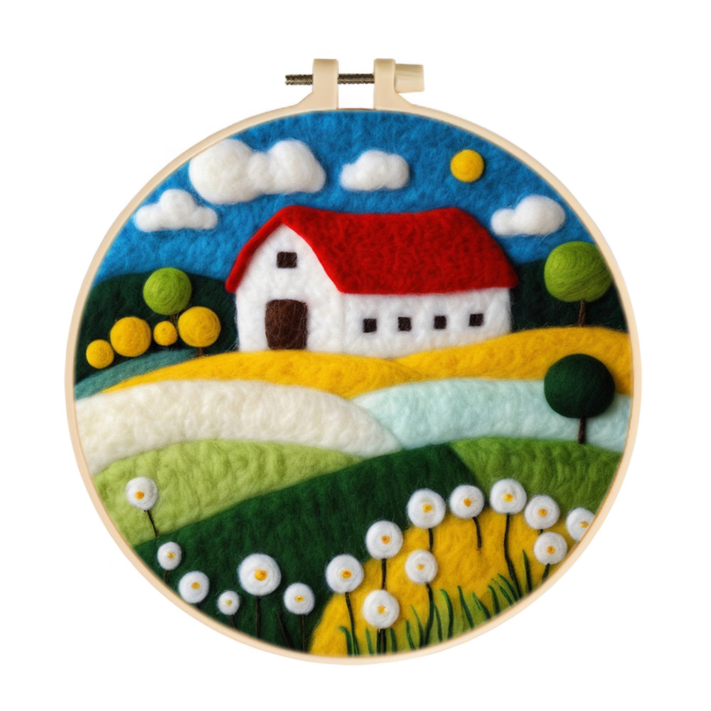 House in the Fields Wool Needle Felting Painting Kit