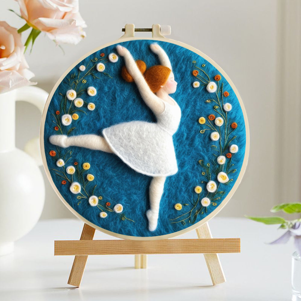 Little Girl Dancing Ballet Wool Needle Felting Painting Kit