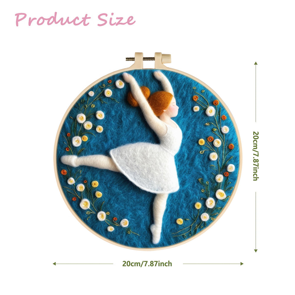 Little Girl Dancing Ballet Wool Needle Felting Painting Kit