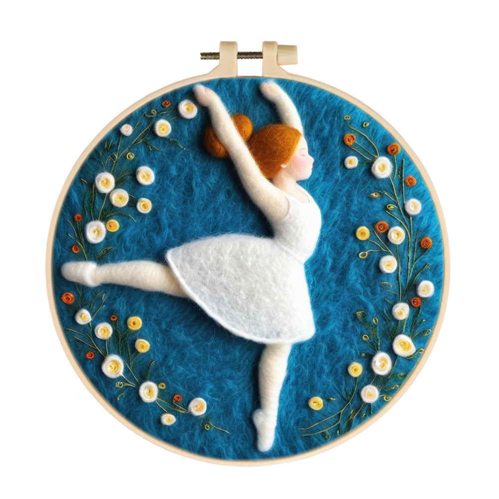Little Girl Dancing Ballet Wool Needle Felting Painting Kit