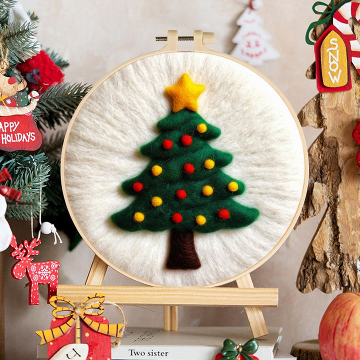 Christmas Tree and Magic Star Wool Needle Felting Painting Kit