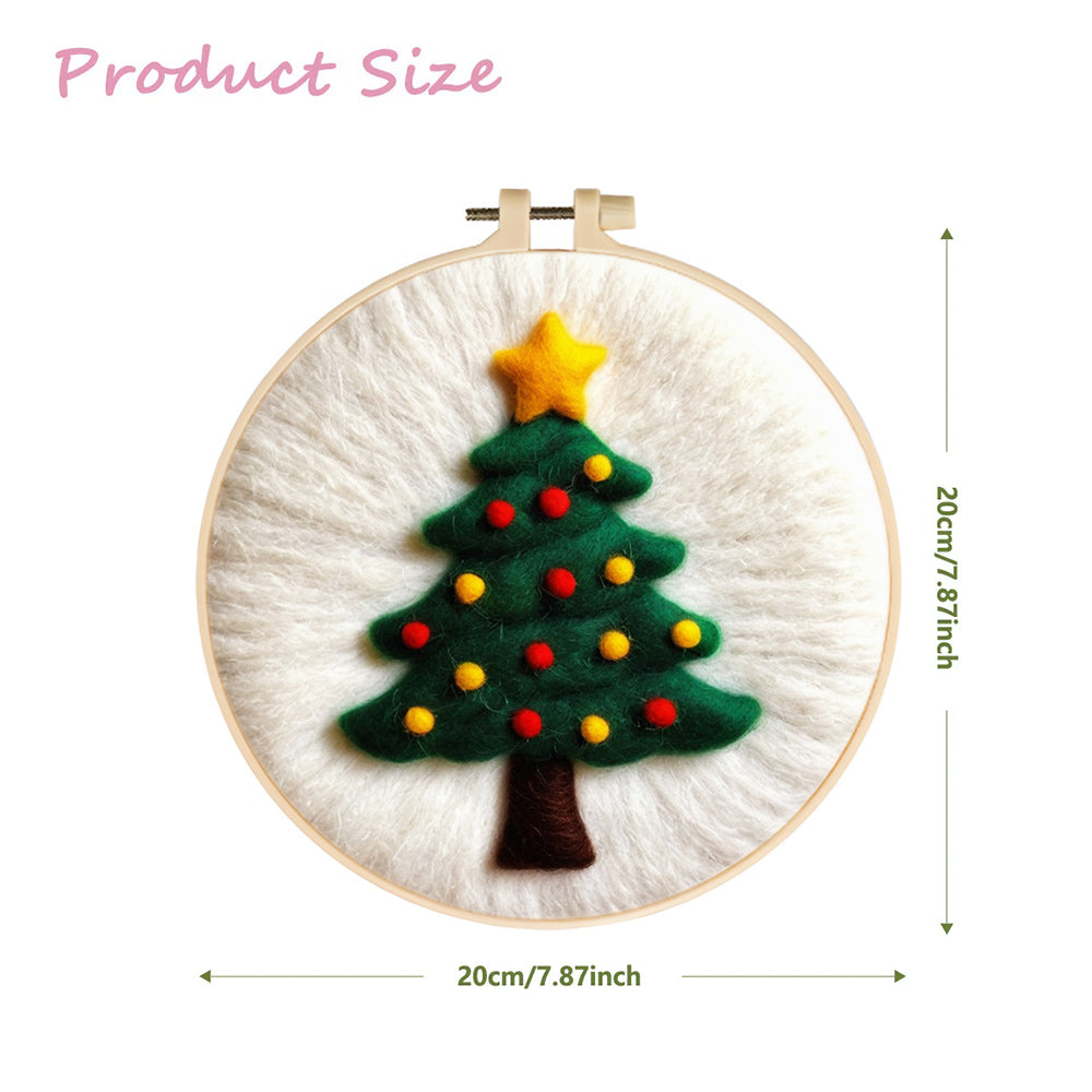 Christmas Tree and Magic Star Wool Needle Felting Painting Kit