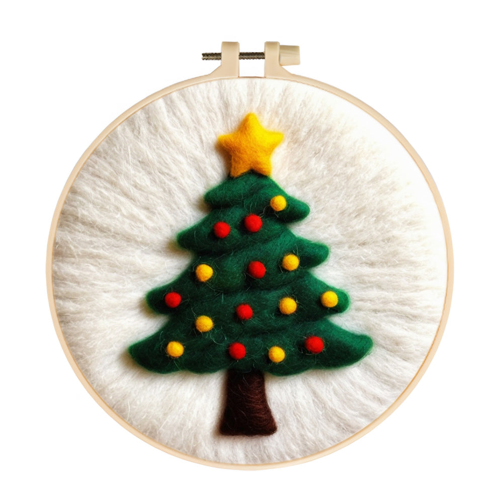 Christmas Tree and Magic Star Wool Needle Felting Painting Kit