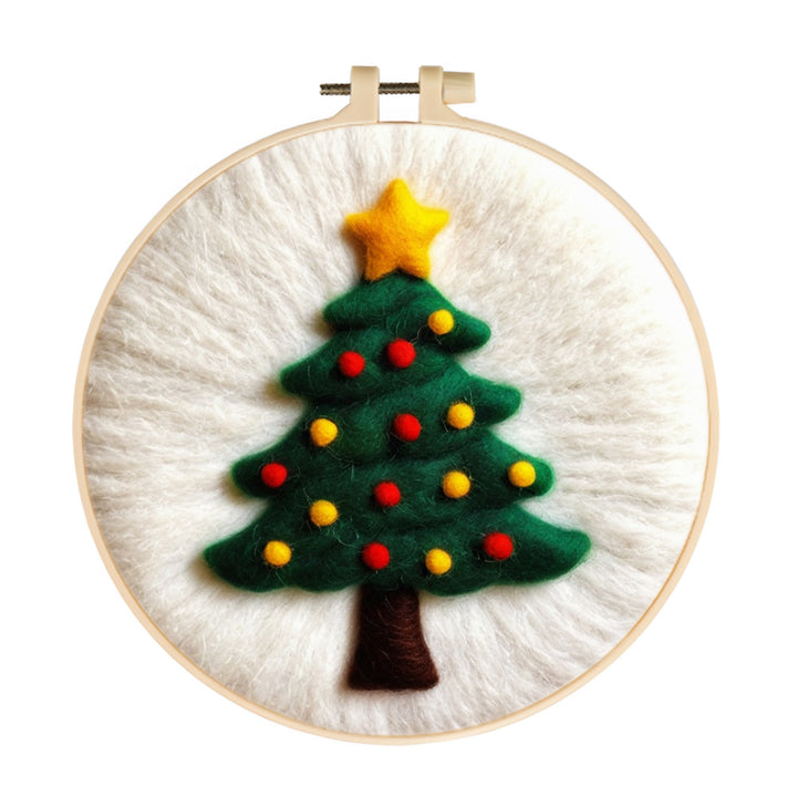 Christmas Tree and Magic Star Wool Needle Felting Painting Kit