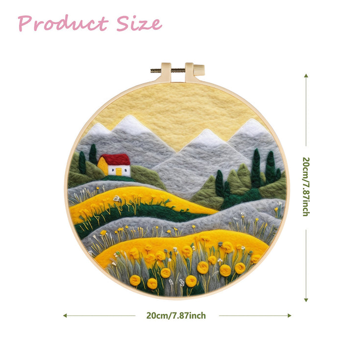 The Mountains Flowers and Home Wool Needle Felting Painting Kit