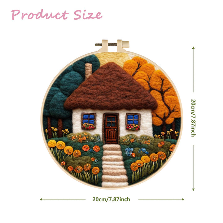 Charming House in the Heart of Fall Wool Needle Felting Painting Kit