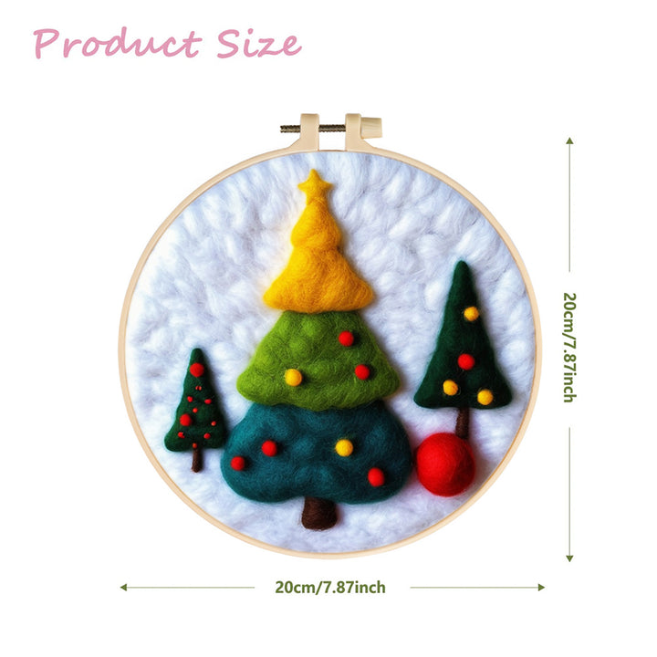 Colorful Christmas Trees Wool Needle Felting Painting Kit