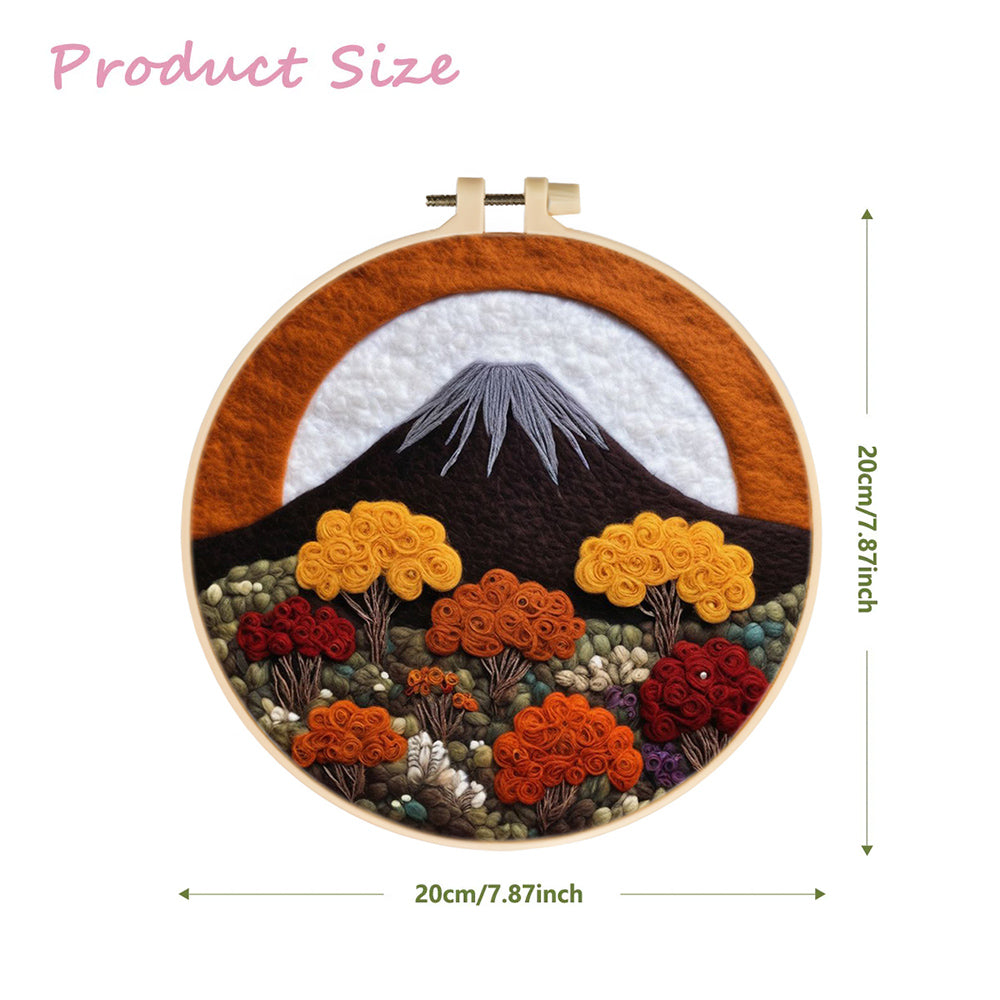 Majestic Mountain Surrounded by Fall Foliage Wool Needle Felting Painting Kit