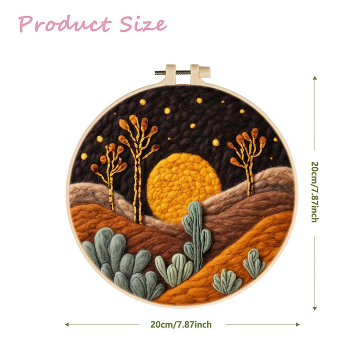 Desert Night Under the Full Moon Wool Needle Felting Painting Kit