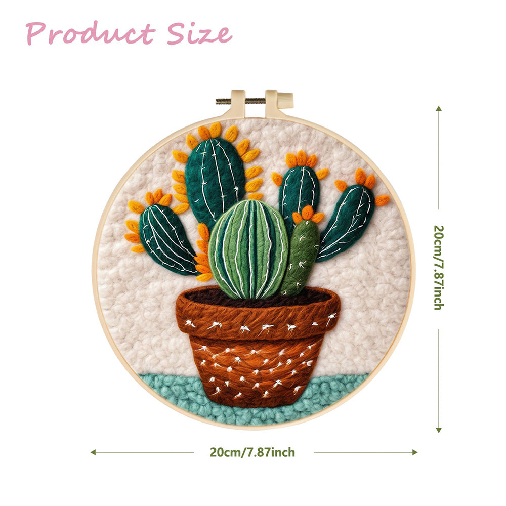 Cactus in a Terracotta Pot Wool Needle Felting Painting Kit