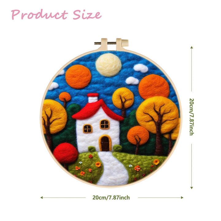 Autumn House Wool Needle Felting Painting Kit
