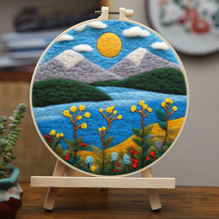 Lakes and Mountains Wool Needle Felting Painting Kit