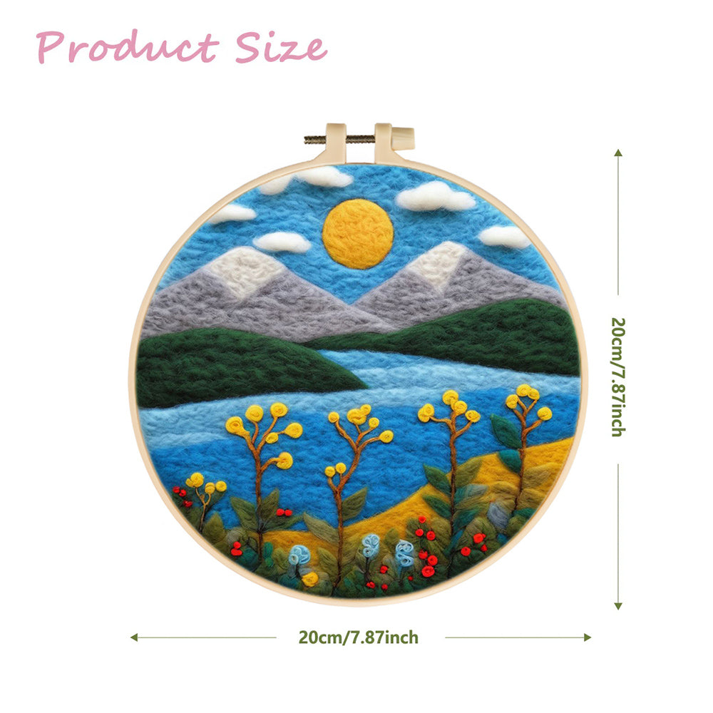 Lakes and Mountains Wool Needle Felting Painting Kit