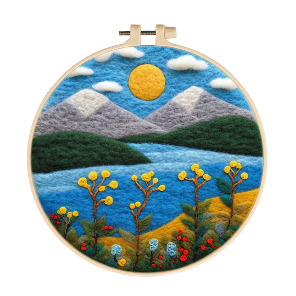 Lakes and Mountains Wool Needle Felting Painting Kit