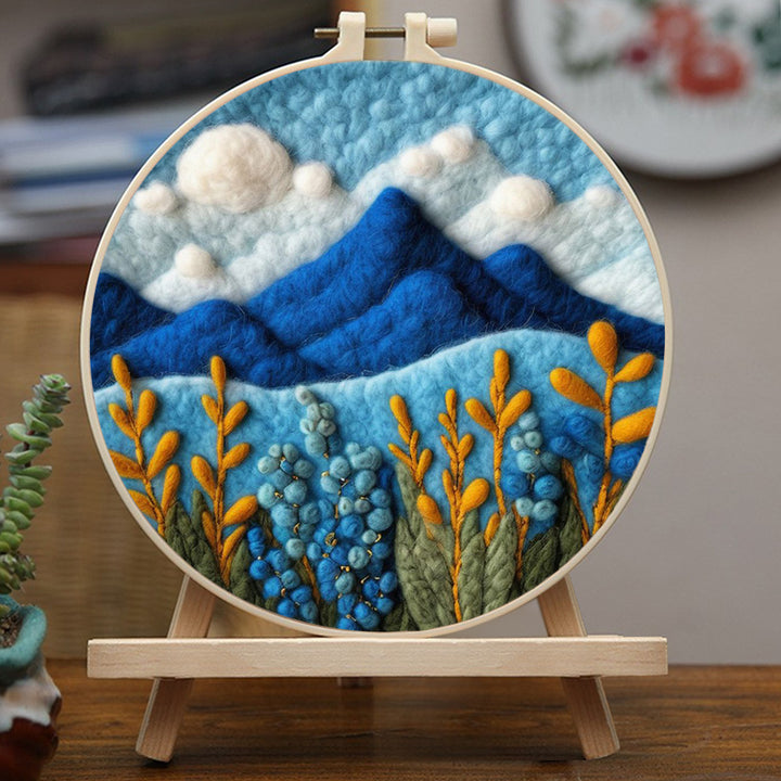 Flowers At The Foot Of The Blue Mountains Wool Needle Felting Painting Kit