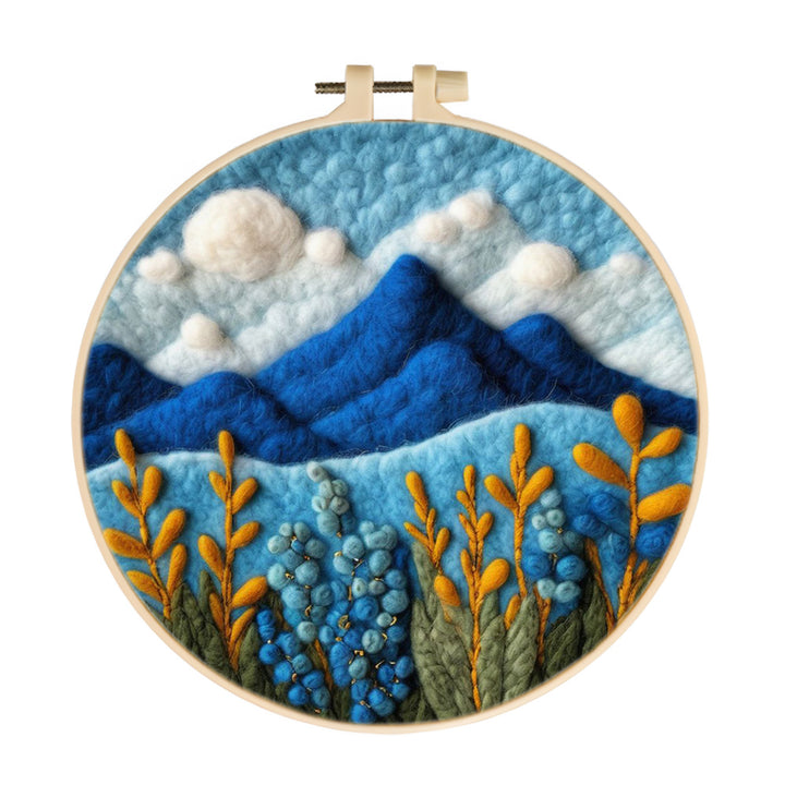 Flowers At The Foot Of The Blue Mountains Wool Needle Felting Painting Kit