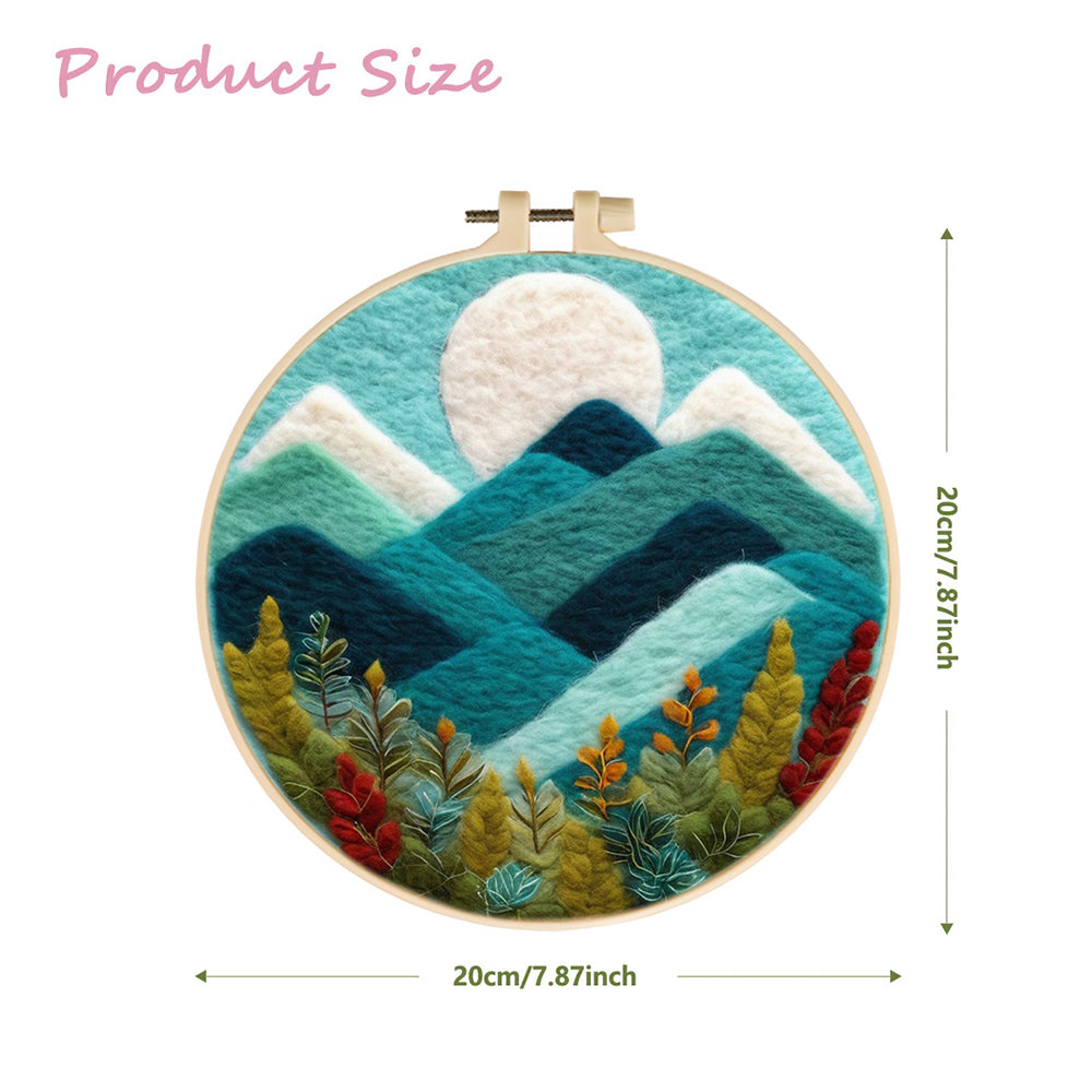 Layers Of Overlapping Mountains Wool Needle Felting Painting Kit