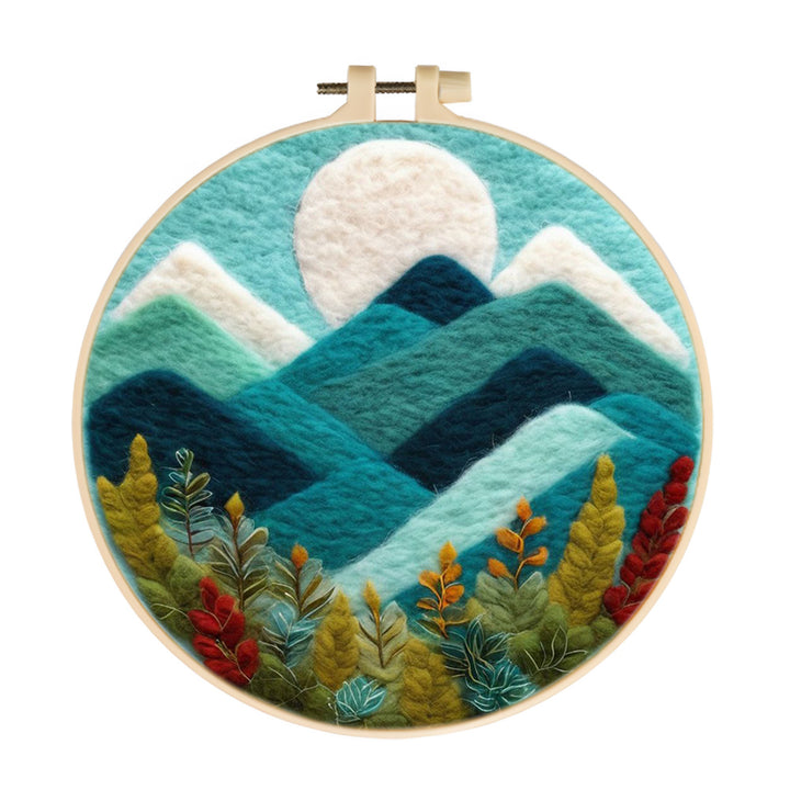 Layers Of Overlapping Mountains Wool Needle Felting Painting Kit