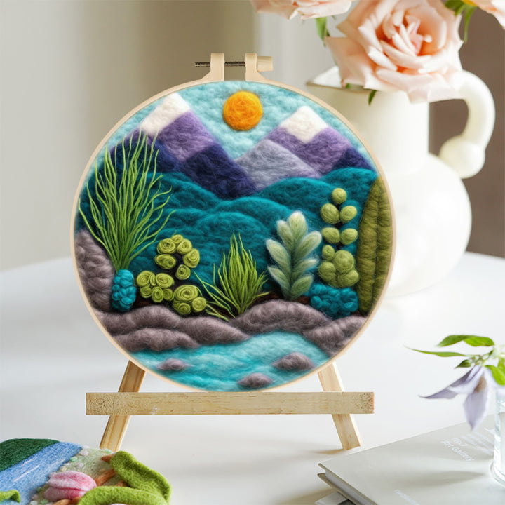 Plants beside the Mountains Wool Needle Felting Painting Kit